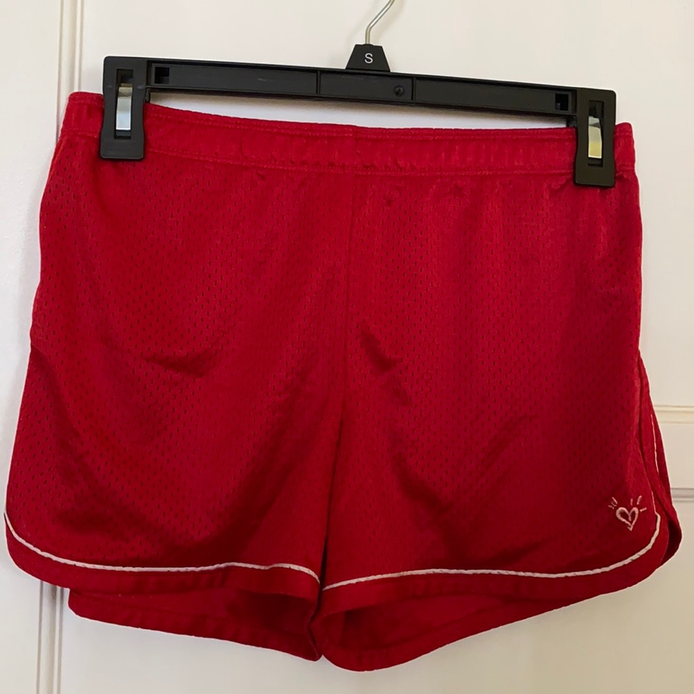 Justice red work out shorts